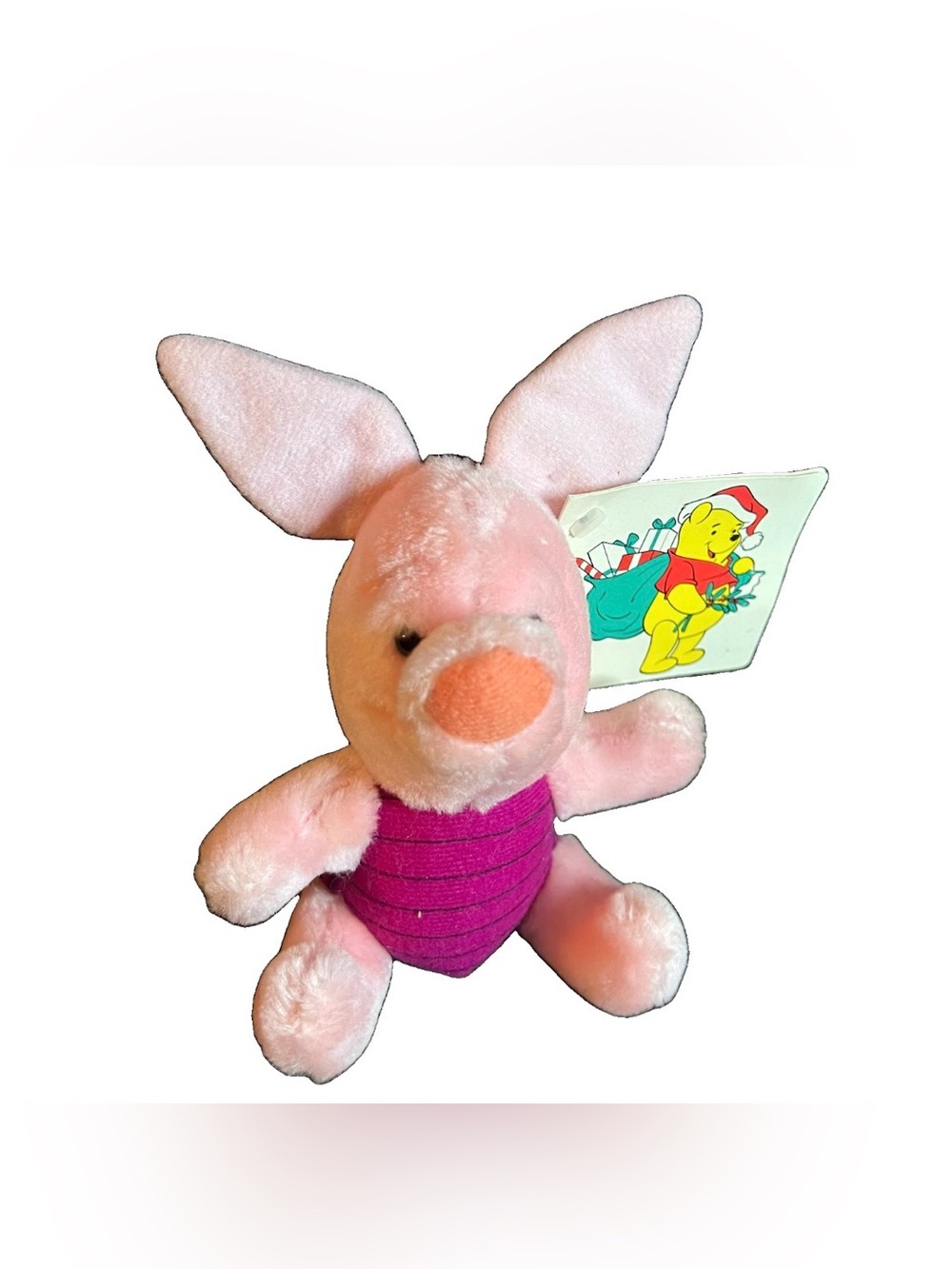 Vintage 1989 Disney Piglet Plush Sears Christmas Promo Tag Winnie the Pooh 6”